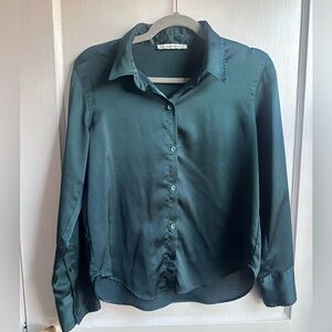 Abercrombie & Fitch Dark Green Button-Down Shirt